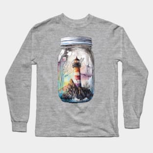 Lighthouse on Rock Jar Long Sleeve T-Shirt